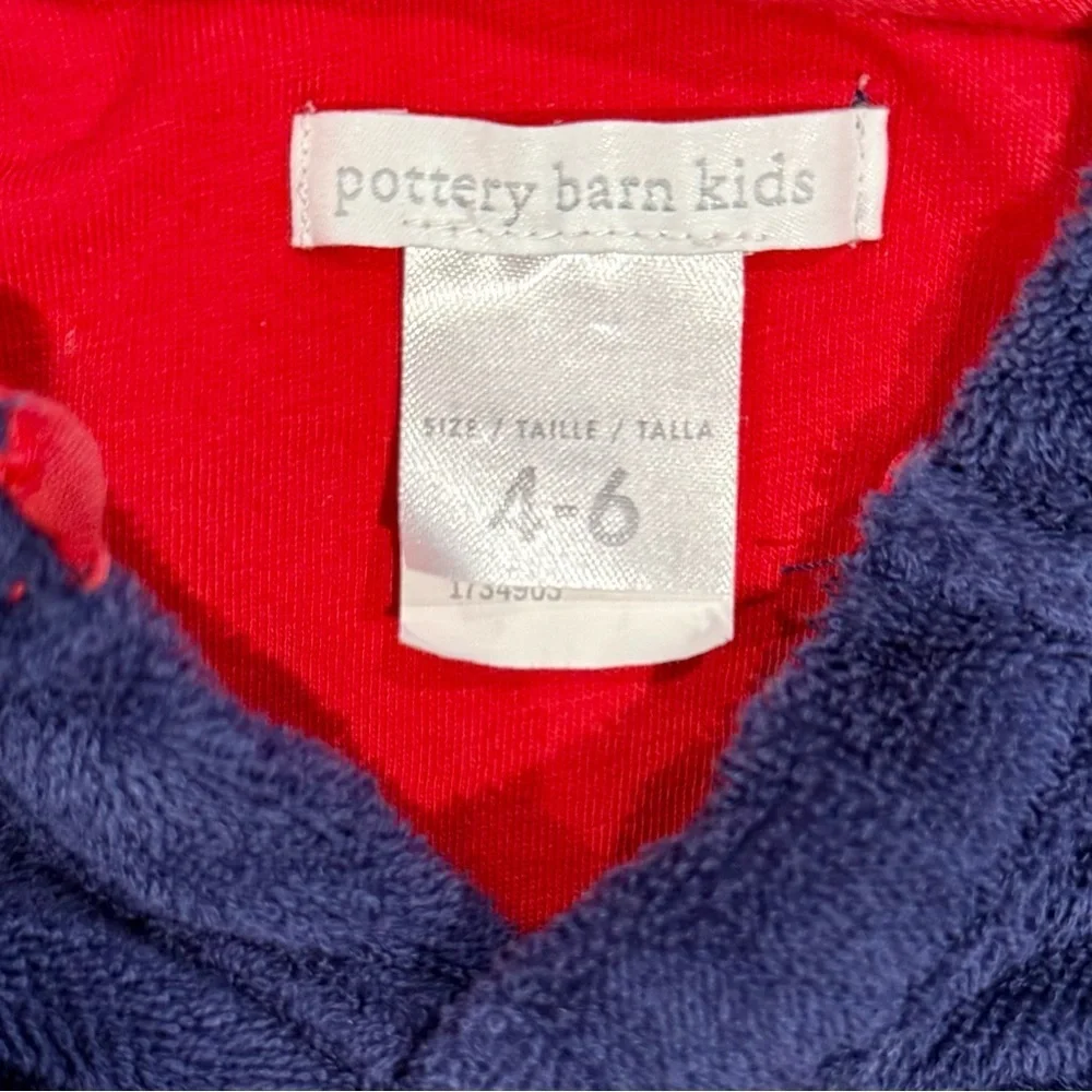 Pottery Barn Kids Swim Cover Up Boys 4-6 Girls Shark Toweling Throw Hooded Beach